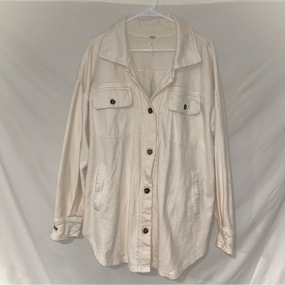 Free People Ruby Button Down Oversized Shacket Cr… - image 2